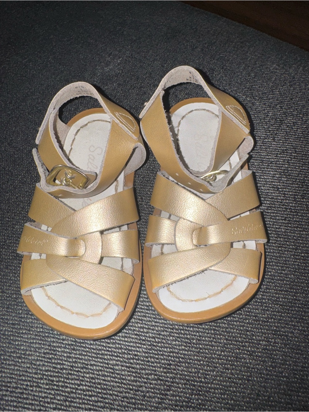 Salt Water Sandals by Hoy Kids Tan Leather Strappy Sandals with Buckle